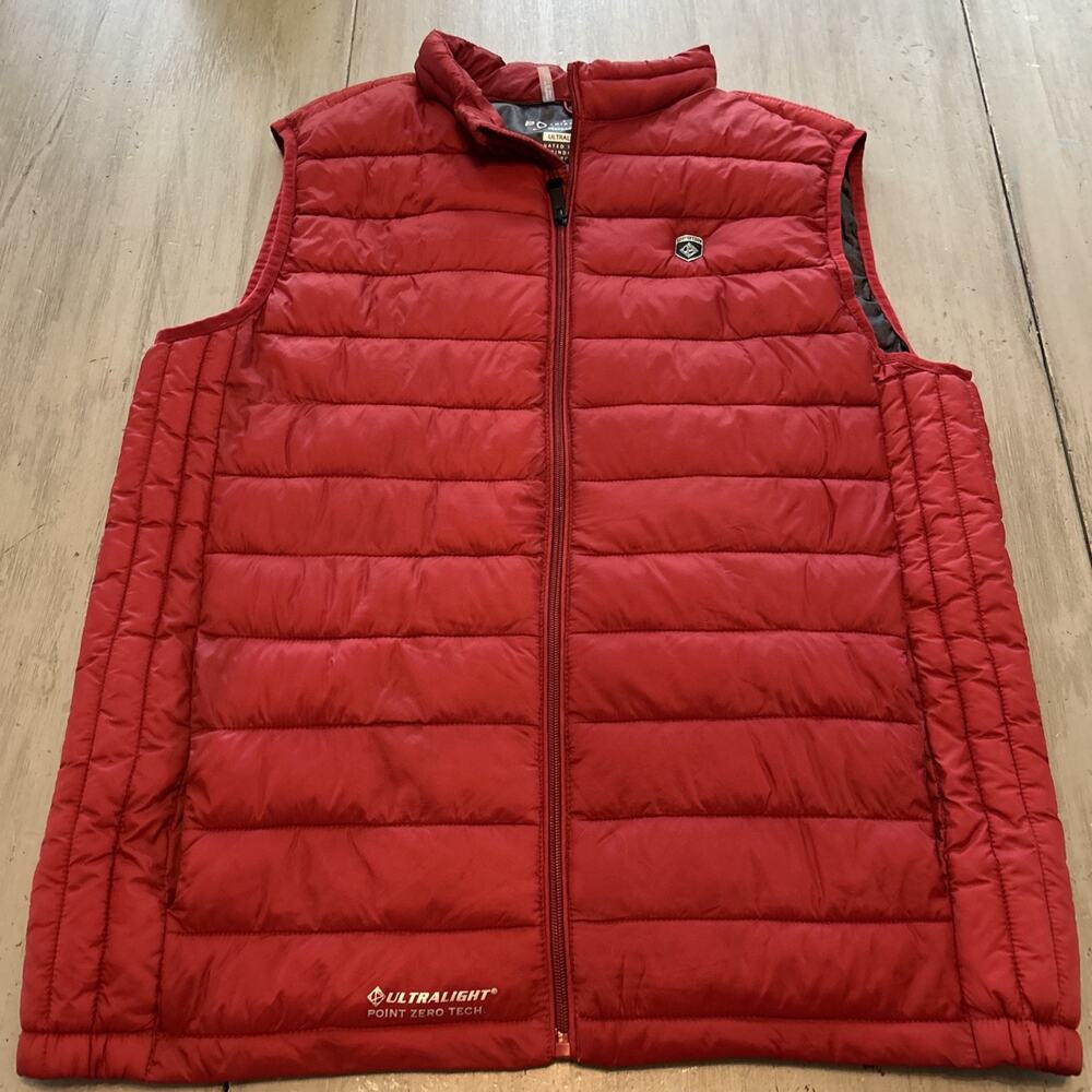 Point Zero Ultra Lightweight Full Zip Puffer Packable Vest Men's Size L McFly